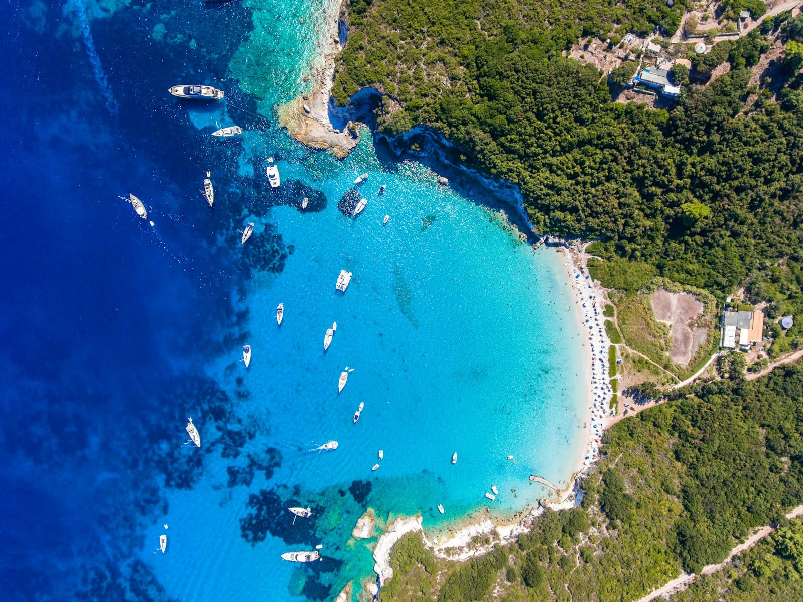 The clear water and coast of Antipaxos in Greece
