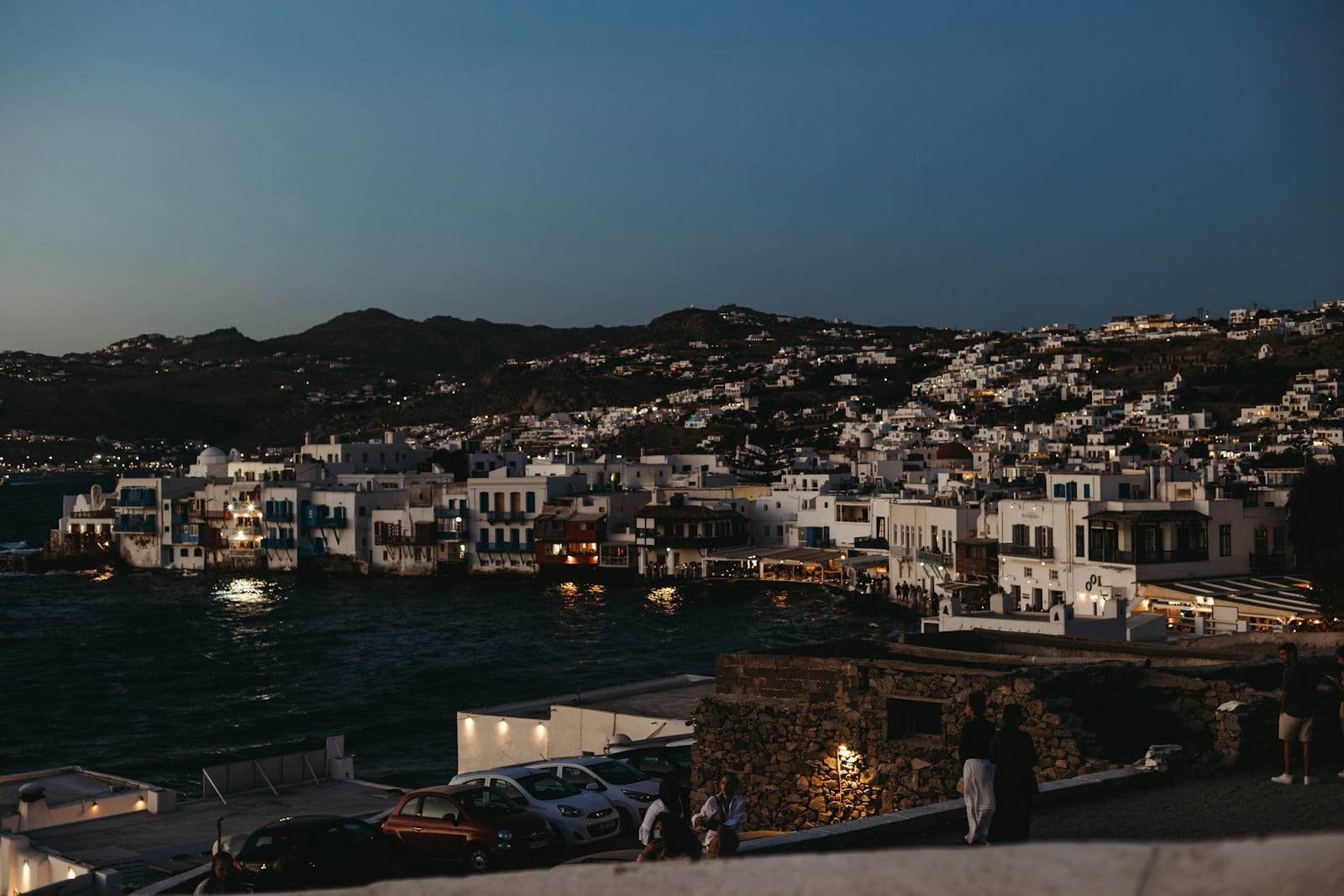 A coastal scene in the Cyclades, Greece