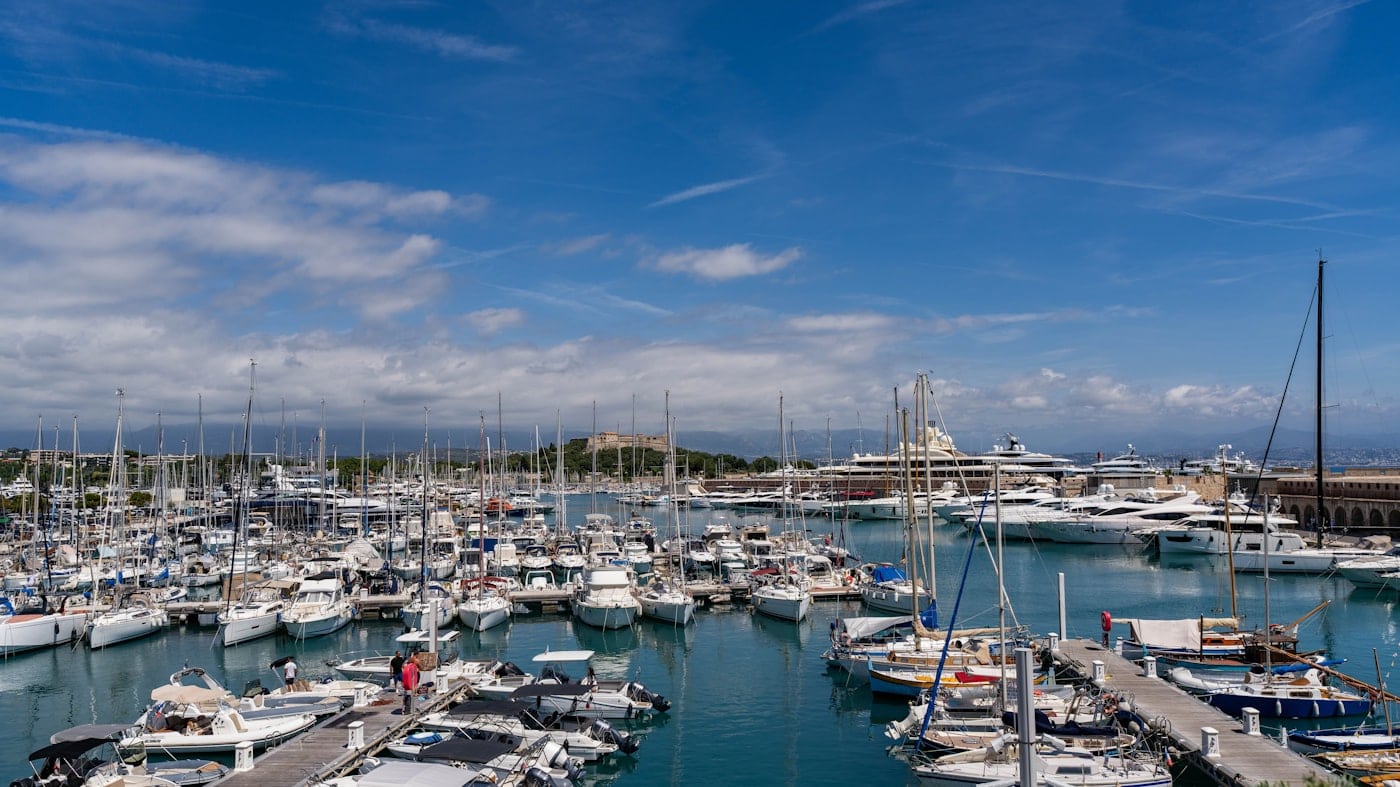 Yachts alongside their berths in a marina